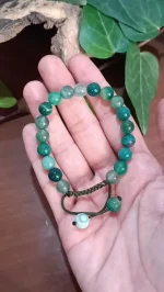 دستبند عقیق سبز خزه ای اصل